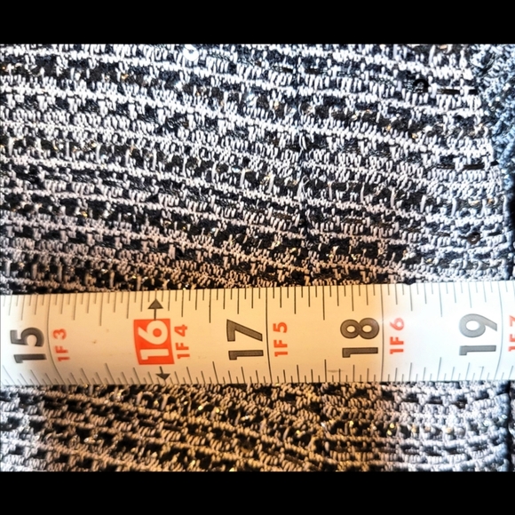 EXPRESS BLAZER L BLACK WHITE TEXTURED METALLIC DOUBLE BREASTED NOVELTY BUTTON - Picture 9 of 14